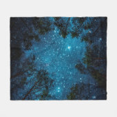 Beautiful night sky, the Milky Way and the trees. Fleece Deken (Voorkant (Horizontaal))