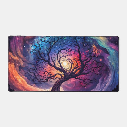 Beautiful Northern Lights Lit Sky Illustration Bureaumat (Voorkant)