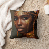 Beautiful Nubian Goddess in Gold Kussen (Deken)