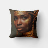 Beautiful Nubian Goddess in Gold Kussen (Voorkant)