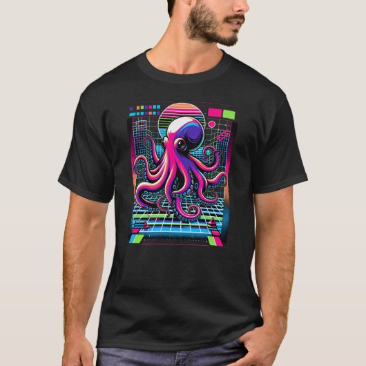 Beautiful Octopus Animal watching on Zoo Safari Oc T-shirt (Voorkant)