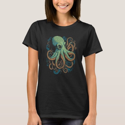 Beautiful Octopus Ocean Animal Artistic Graphic T-shirt (Voorkant)
