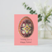 Beautiful Oekrainian Painted Egg Easter Card Feestdagenkaart (Staand voorkant)