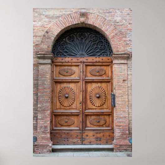 Beautiful old door in Tuscany, Italy Poster (Voorkant)