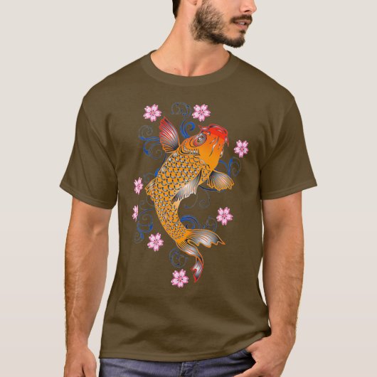 Beautiful Orange Koi Fish Japanese Style T-shirt (Voorkant)