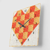 Beautiful Orange Quilted Look Vierkante Klok (Hoek)