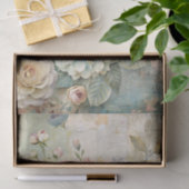Beautiful Pale Peonies on Distressed Background Tissuepapier (Geschenk)