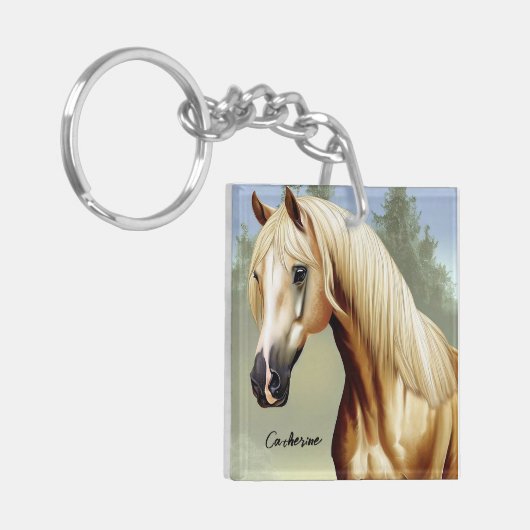 Beautiful Palomino Horse Sleutelhanger (Voorkant Links)