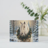 Beautiful Palomino Horse Winter Forest Christmas Briefkaart (Staand voorkant)