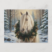 Beautiful Palomino Horse Winter Forest Christmas Briefkaart (Voorkant)