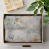 Beautiful Pastel Peonies on a Collage Background Tissuepapier (Geschenk)