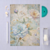 Beautiful Pastel Peonies on a Collage Background Tissuepapier (Craft)