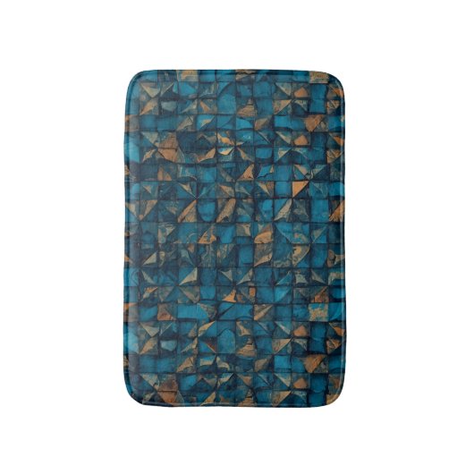 Beautiful Patchwork "Look" in Dark Teal Badmat (Voorkant Verticaal)