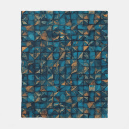 Beautiful Patchwork "Look" in Dark Teal Fleece Deken
