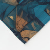 Beautiful Patchwork "Look" in Dark Teal Fleece Deken (Hoek)