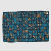 Beautiful Patchwork "Look" in Dark Teal Golfhanddoek (Horizontaal)