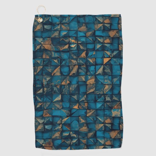 Beautiful Patchwork "Look" in Dark Teal Golfhanddoek (Voorkant)
