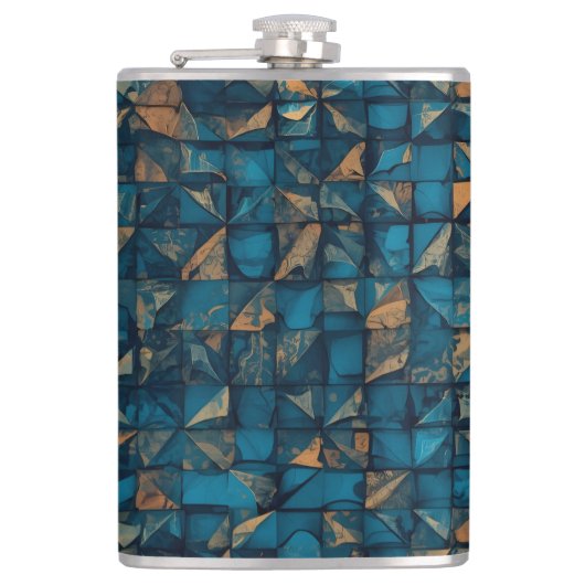 Beautiful Patchwork "Look" in Dark Teal Heupfles (Voorkant)