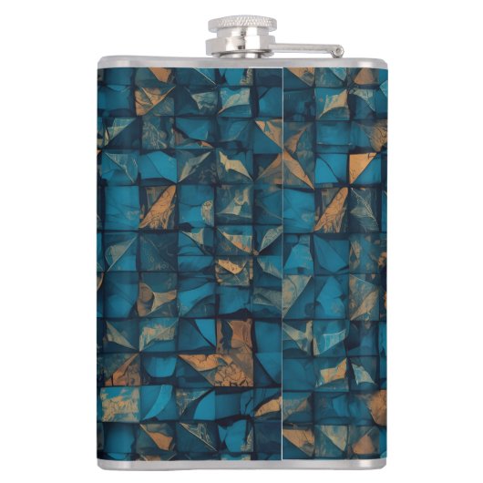 Beautiful Patchwork "Look" in Dark Teal Heupfles (Achterkant)