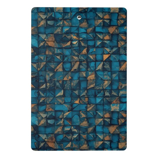 Beautiful Patchwork "Look" in Dark Teal Mini Klembord (Achterkant)