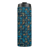 Beautiful Patchwork "Look" in Dark Teal Thermosbeker (Voorkant)