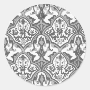 BEAUTIFUL PATTERN - Grijsschaal Ronde Sticker