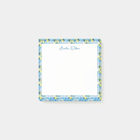 Beautiful Pattern of Vibrant Lemons Personalized Post-it® Notes (Voorkant)