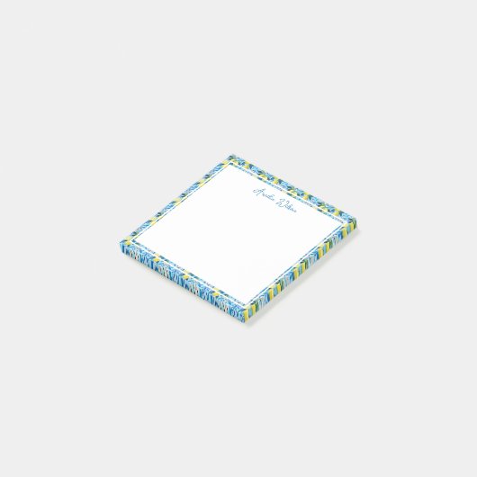 Beautiful Pattern of Vibrant Lemons Personalized Post-it® Notes (Schuin)