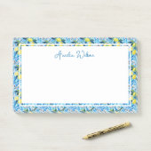 Beautiful Pattern of Vibrant Lemons Personalized Post-it® Notes (Op bureau)