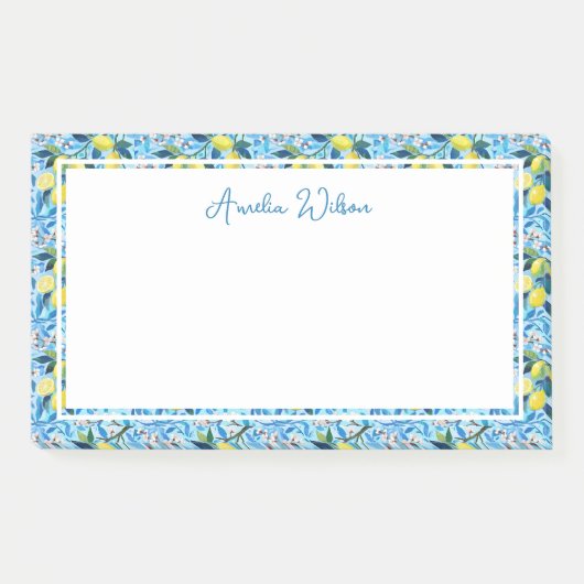 Beautiful Pattern of Vibrant Lemons Personalized Post-it® Notes (Voorkant)