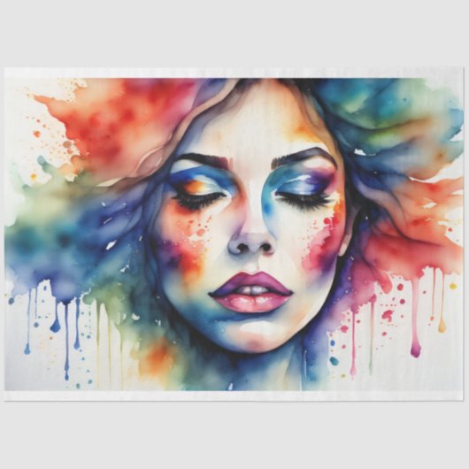 Beautiful peaceful Woman OFDT No1 Tissue paper Tissuepapier (Voorkant)