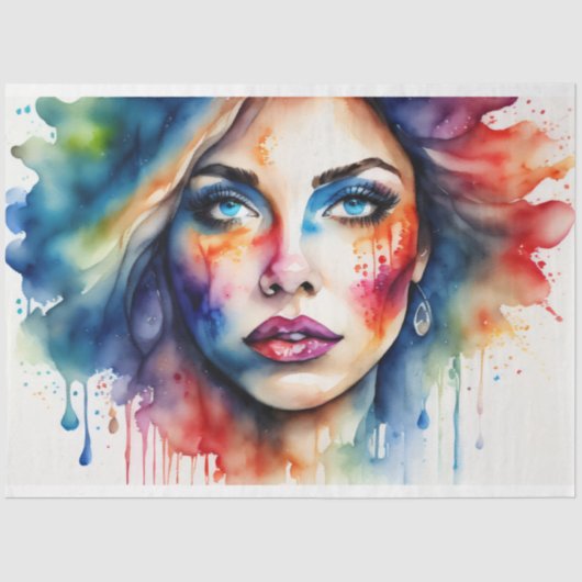 Beautiful peaceful Woman OFDT No3 Tissue paper Tissuepapier (Voorkant)