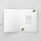 Beautiful Peacock & Ribbon Birthday Notitiekaartje (Binnen)