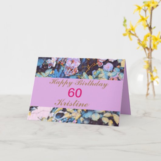 BEAUTIFUL PEONIES DOCUSTOM 60TH HAPPY BIRTHDAY KAART (Gele Bloem)