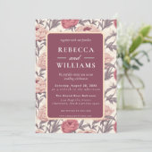 Beautiful  Peonies Spring Wedding Invitation Kaart (Staand voorkant)