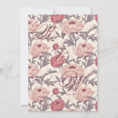 Beautiful  Peonies Spring Wedding Invitation Kaart (Achterkant)