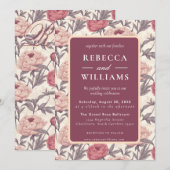 Beautiful  Peonies Spring Wedding Invitation Kaart (Voorkant / Achterkant)