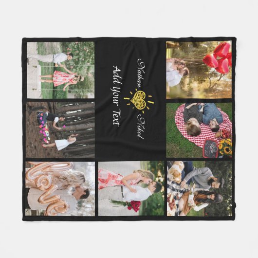 Beautiful personalised fleece blanket for lovers (Voorkant (Horizontaal))