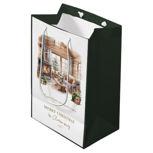 Beautiful Personalized Christmas Home atmosphere Medium Cadeauzakje (Voorkant Gekanteld)