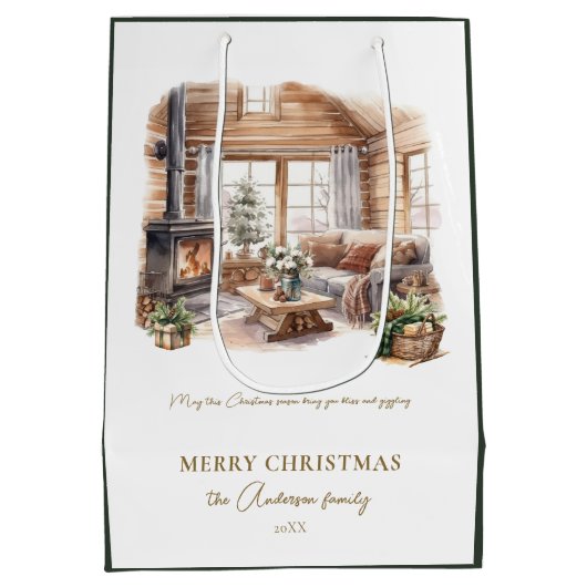Beautiful Personalized Christmas Home atmosphere Medium Cadeauzakje (Achterkant)