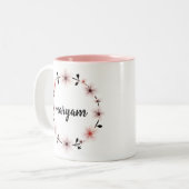 Beautiful Personalized Name Mug Custom Floral Gift Tweekleurige Koffiemok (Voorkant links)