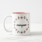 Beautiful Personalized Name Mug Custom Floral Gift Tweekleurige Koffiemok (Links)