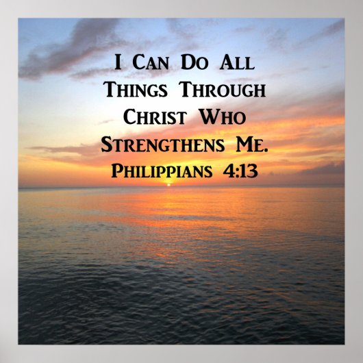BEAUTIFUL PHILIPPIANS 4:13 SUNRISE POSTER (Voorkant)