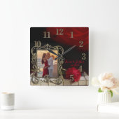 Beautiful Photo Clock on Piano Keys Vierkante Klok (Huis)
