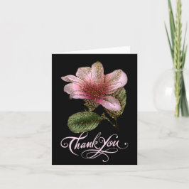 Beautiful Pink and Gold Floral Thank You Card Bedankkaart
