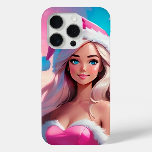 Beautiful Pink Christmas Girl 01 Case-Mate iPhone Case (Achterkant)