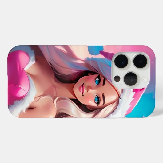 Beautiful Pink Christmas Girl 01 Case-Mate iPhone Case (Achterkant (horizontaal))