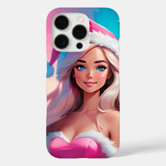 Beautiful Pink Christmas Girl 01 iPhone 16 Pro Hoesje