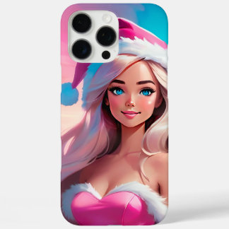 Beautiful Pink Christmas Girl 01 iPhone 16 Pro Max Hoesje