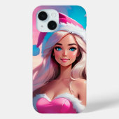 Beautiful Pink Christmas Girl 01 Case-Mate iPhone Case (Achterkant)